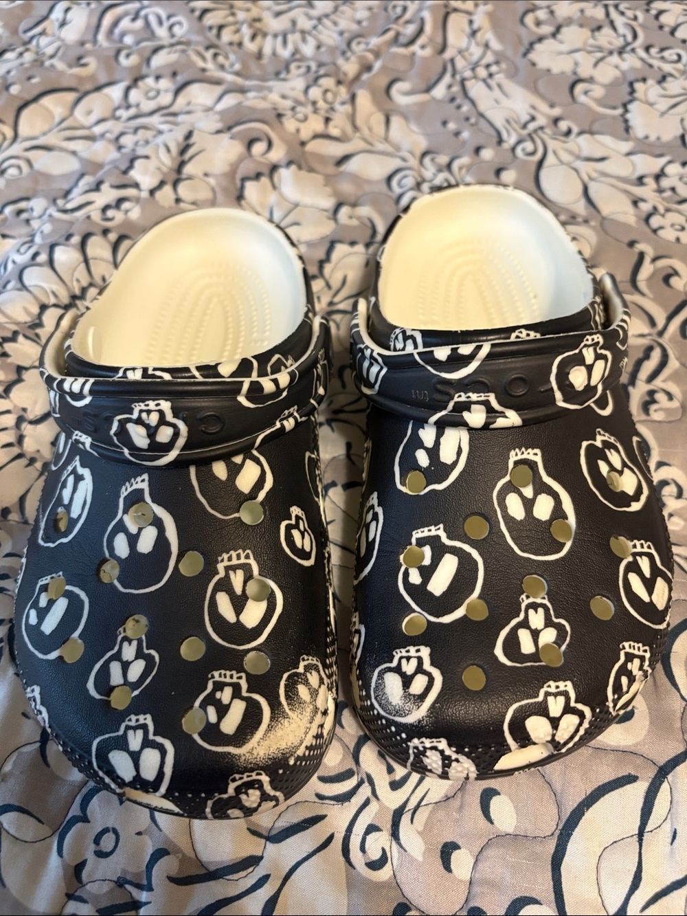 Crocs junior size 2, go in the dark shoes